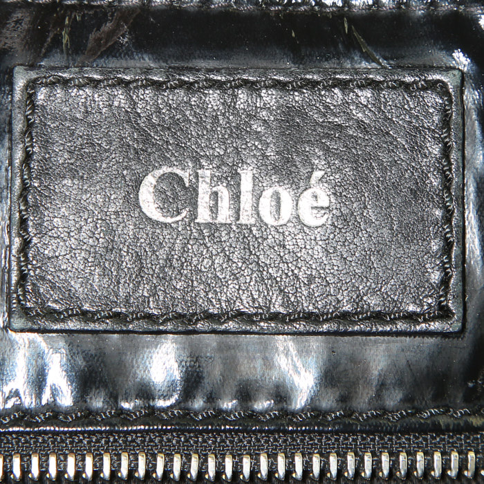 Bolso de mano Chloé Héloïse en vinilo negro - Detail D4