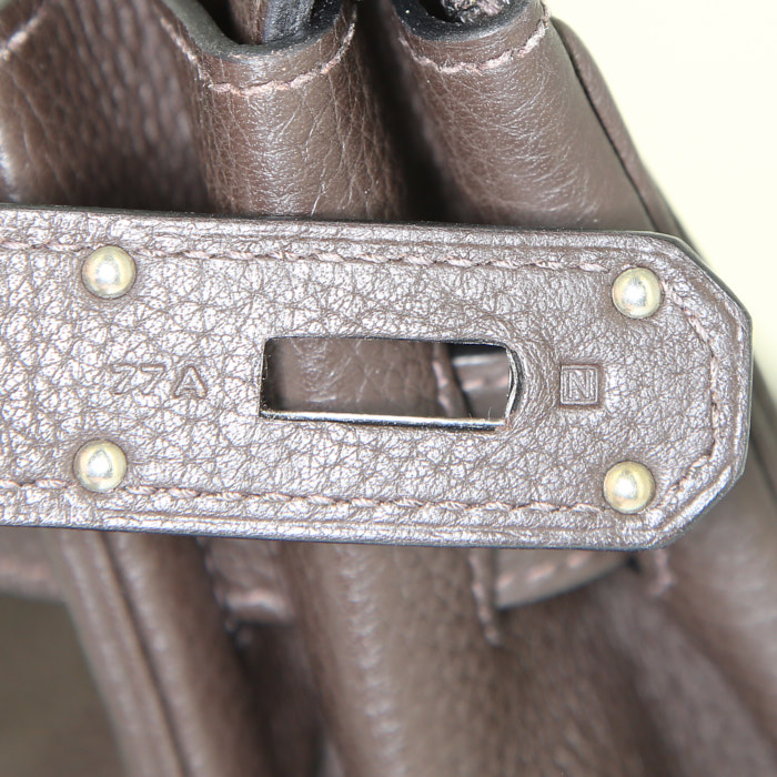 Borsa Hermes Birkin Shoulder in pelle togo marrone - Detail D4