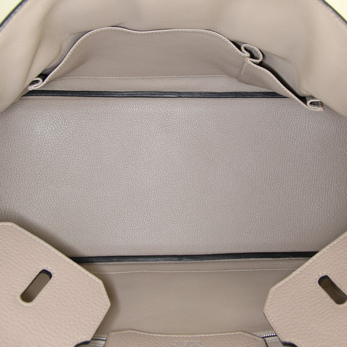 Sac à main Hermes Birkin Shoulder en cuir togo gris-tourterelle - Detail D2