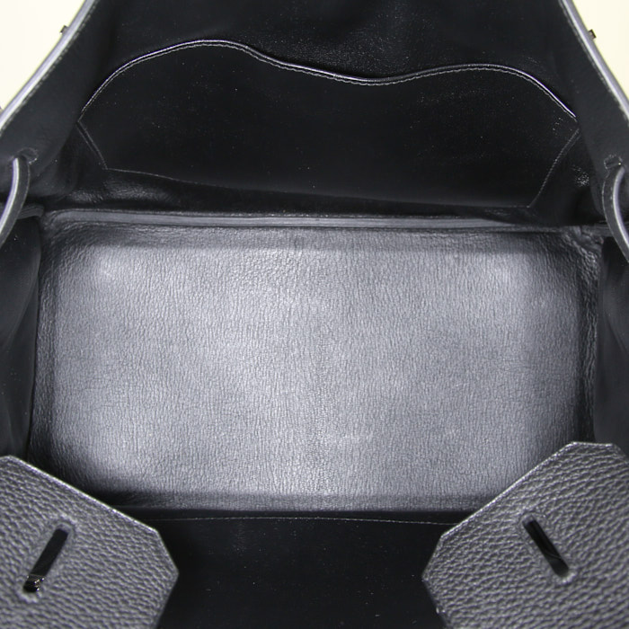 Hermes Birkin 35 cm handbag in black togo leather - Detail D2