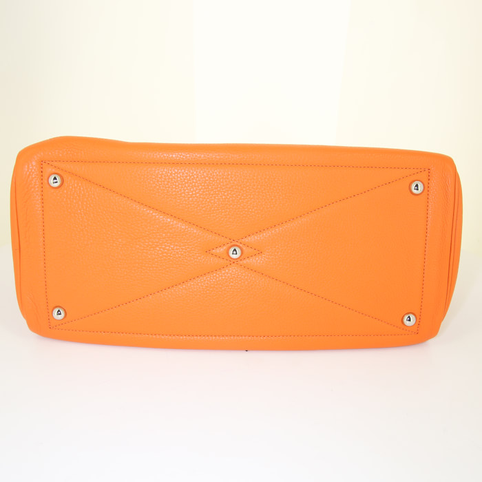 Borsa Hermes Victoria in pelle togo arancione - Detail D5