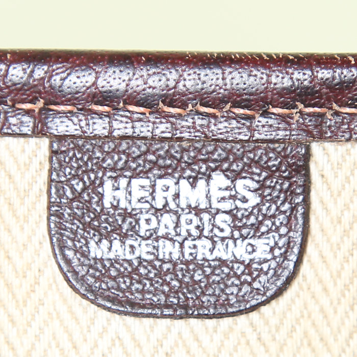Sac bandoulière Hermes Vespa en cuir de buffle et Amazonia marron - Detail D3