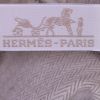 Pochette Hermès Fourbi modello grande in tela beige e pelle Barenia marrone - Detail D2 thumbnail