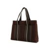 Shopping bag Hermes Troca in tela marrone e pelle marrone - 00pp thumbnail