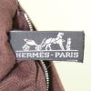 Hermes Troca shopping bag in brown canvas and brown leather - Detail D3 thumbnail