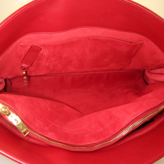 Saint Laurent Sac de jour large model handbag in red leather - Detail D2