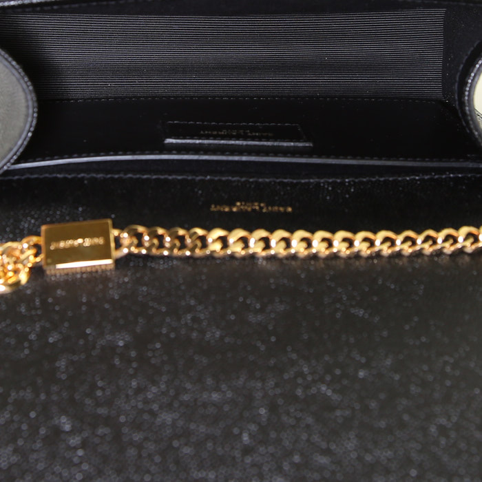 Borsa a tracolla Saint Laurent Kate modello piccolo in pelle martellata nera - Detail D2