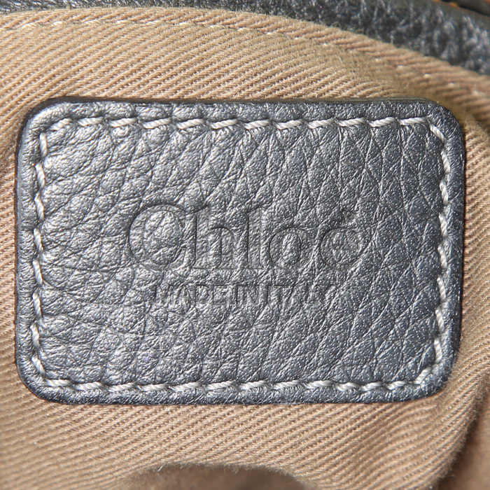 Sac à main Chloé Marcie moyen modèle en cuir grainé noir - Detail D4