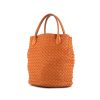 Bottega Veneta shopping bag in orange braided leather - 00pp thumbnail