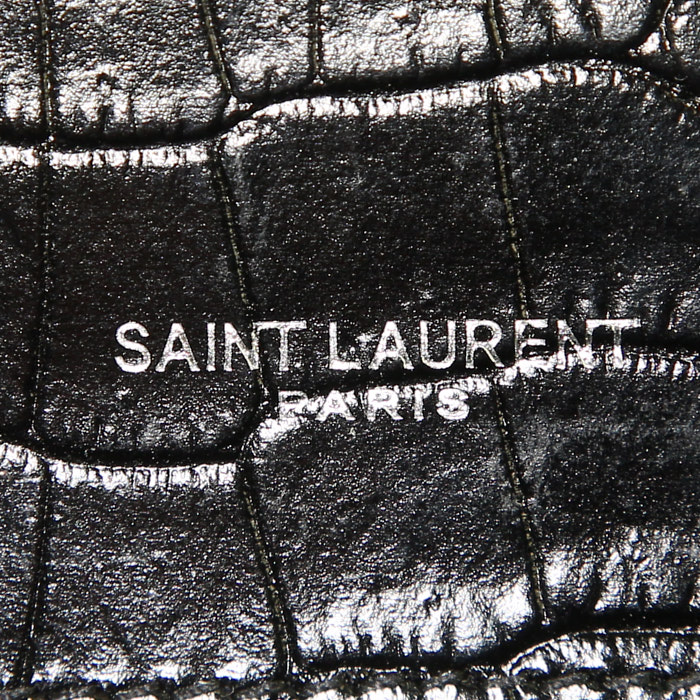 Sac bandoulière Saint Laurent Kate en cuir noir - Detail D4