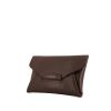Bolsito de mano Givenchy Antigona en cuero granulado marrón chocolate - 00pp thumbnail