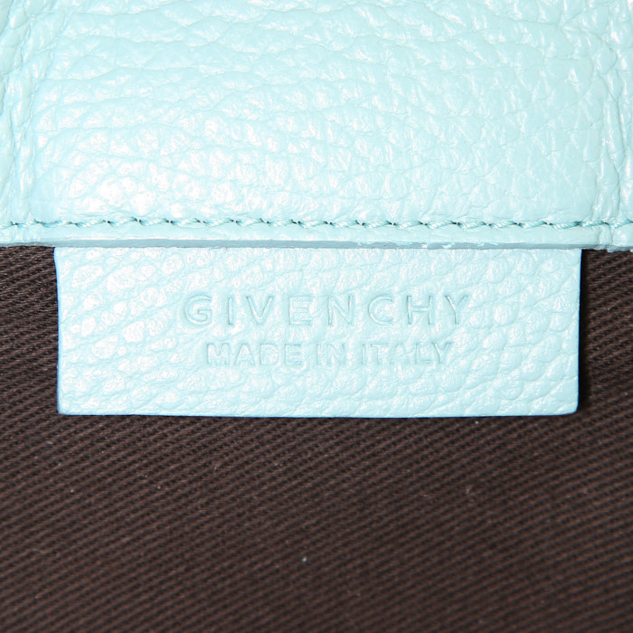 Pochette Givenchy Antigona in pelle martellata turchese - Detail D3