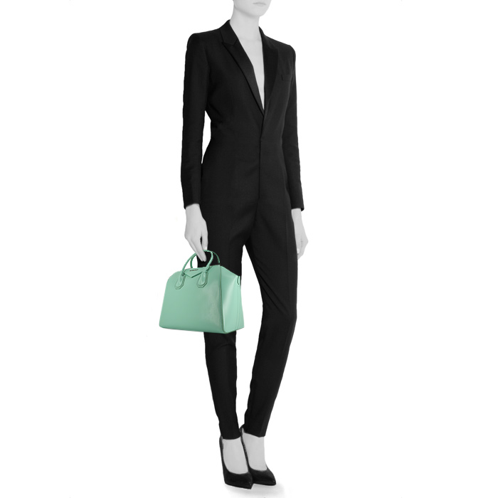 Borsa Givenchy  Antigona modello piccolo  in pelle turchese - Detail D1