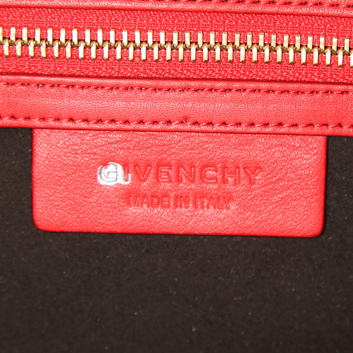 Borsa da spalla o a mano modello piccolo in pelle rossa - Detail D4