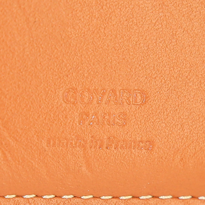 Billetera Goyard Saint Pierre en lona Monogram negra y cuero marrón - Detail D3