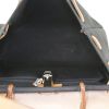Hermes Herbag bag worn on the shoulder or carried in the hand in black canvas and natural leather - Detail D2 thumbnail
