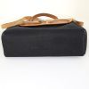 Hermes Herbag bag worn on the shoulder or carried in the hand in black canvas and natural leather - Detail D4 thumbnail