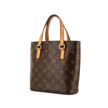 Shopping bag Louis Vuitton piccola in tela monogram marrone e pelle naturale