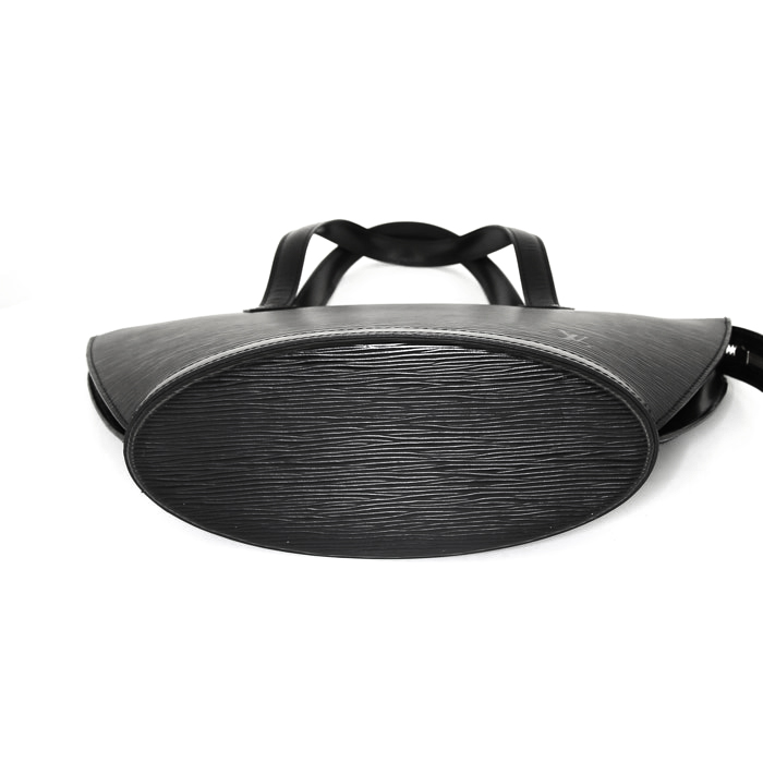 Bolso de mano Louis Vuitton Saint Jacques modelo pequeño en cuero Epi negro - Detail D4