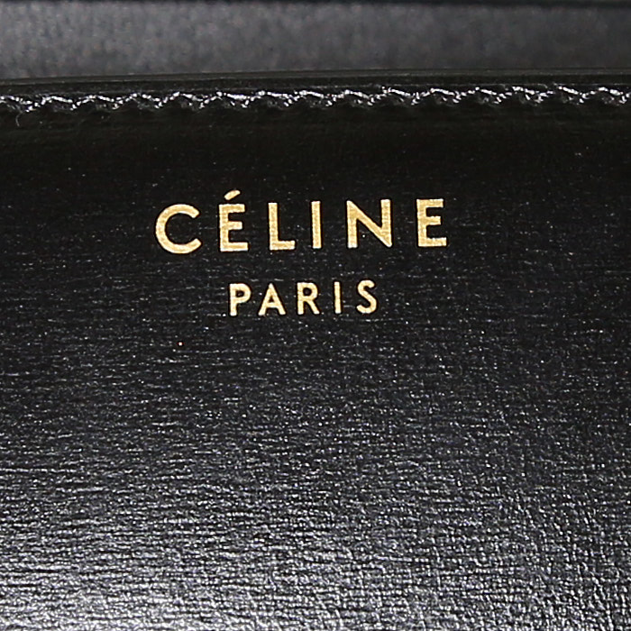 Bolso de mano Celine Classic Box en cuero box negro - Detail D3