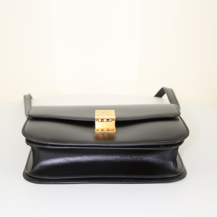Borsa Celine Classic Box in pelle box nera - Detail D4