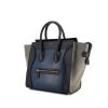 Celine Luggage medium model handbag in blue, dark blue and grey tricolor leather - 00pp thumbnail