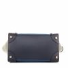 Sac à main Celine Luggage moyen modèle en cuir tricolore bleu bleu-nuit et gris - Detail D4 thumbnail