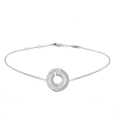 Brazalete Dinh Van Seventies en oro blanco y diamantes