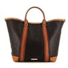 Burberry shopping bag in brown and orange grained leather - 360 thumbnail