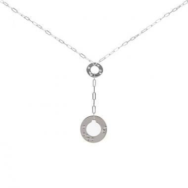 Dinh Van Cible necklace in white gold and diamonds
