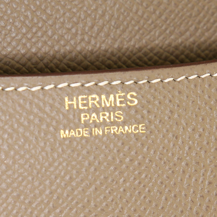 Borsa a tracolla Hermes Constance in pelle Epsom etoupe - Detail D4