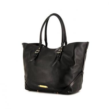 Sac cabas Burberry en cuir noir