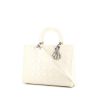 Dior Lady Dior large model handbag in white patent leather - 00pp thumbnail