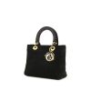 Dior Lady Dior medium model handbag in black suede - 00pp thumbnail