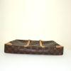 Porta-documentos Louis Vuitton Voyage en lona Monogram marrón y cuero natural - Detail D4 thumbnail