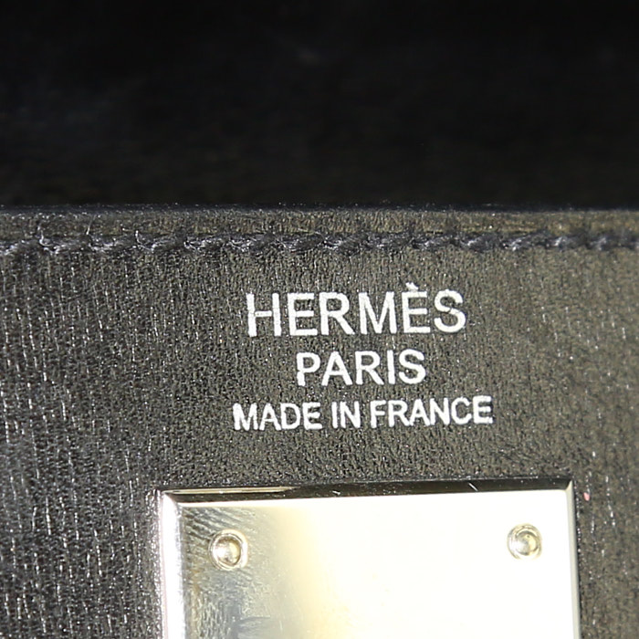 Hermes Kelly 32 cm handbag in black box - Detail D3