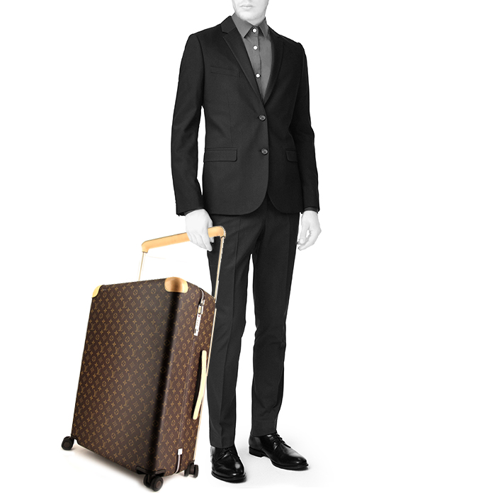 Louis Vuitton Horizon 70 travel bag in brown monogram canvas and natural leather - Detail D1