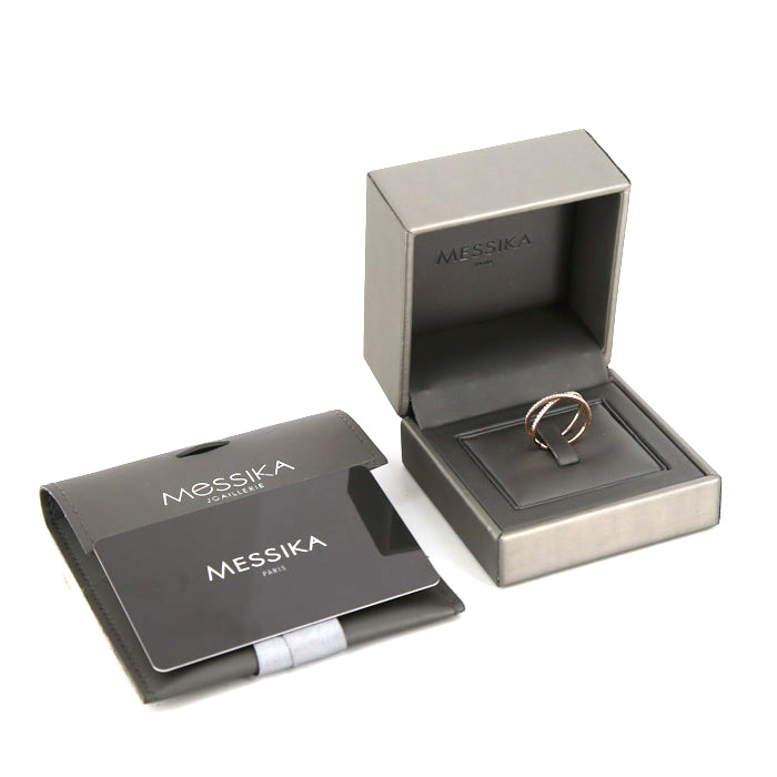 Messika Gatsby ring in pink gold and diamonds - Detail D2