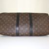 Borsa da viaggio Louis Vuitton Keepall 45 in tela monogram marrone e pelle nera - Detail D5 thumbnail
