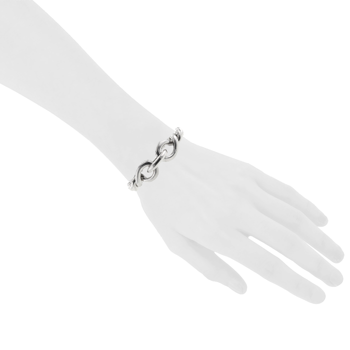 Brazalete época años 90 Hermes Torsade modelo mediano en plata - Detail D1