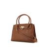 Salvatore Ferragamo Sofia bag worn on the shoulder or carried in the hand in brown grained leather - 00pp thumbnail