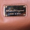 Salvatore Ferragamo Sofia bag worn on the shoulder or carried in the hand in brown grained leather - Detail D4 thumbnail