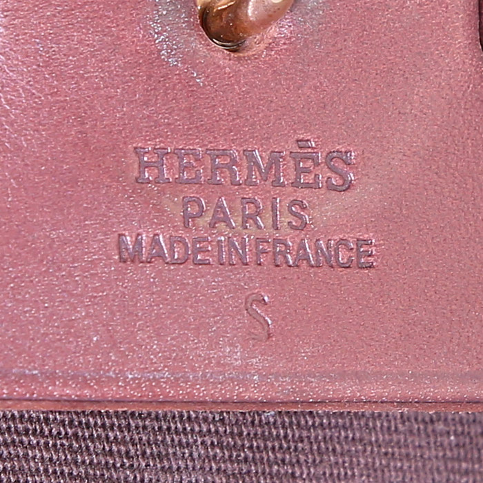 Hermès Herbag - Backpack backpack in brown canvas and brown leather - Detail D3