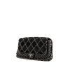 Chanel Timeless jumbo bag worn on the shoulder or carried in the hand in black and white tweed and black paillette - 00pp thumbnail