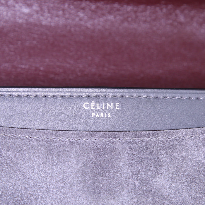 Borsa Celine Classic Box modello grande in camoscio grigio - Detail D3