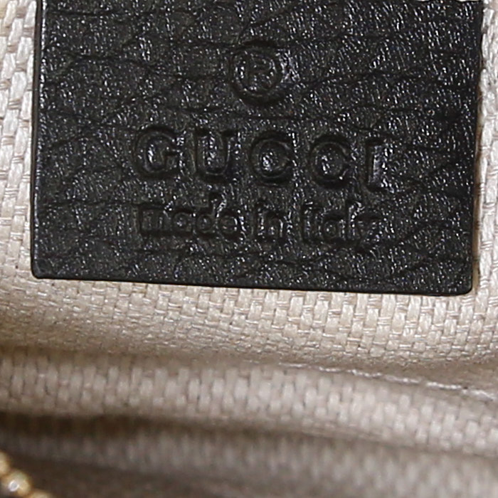 Gucci Soho shoulder bag in black grained leather - Detail D3