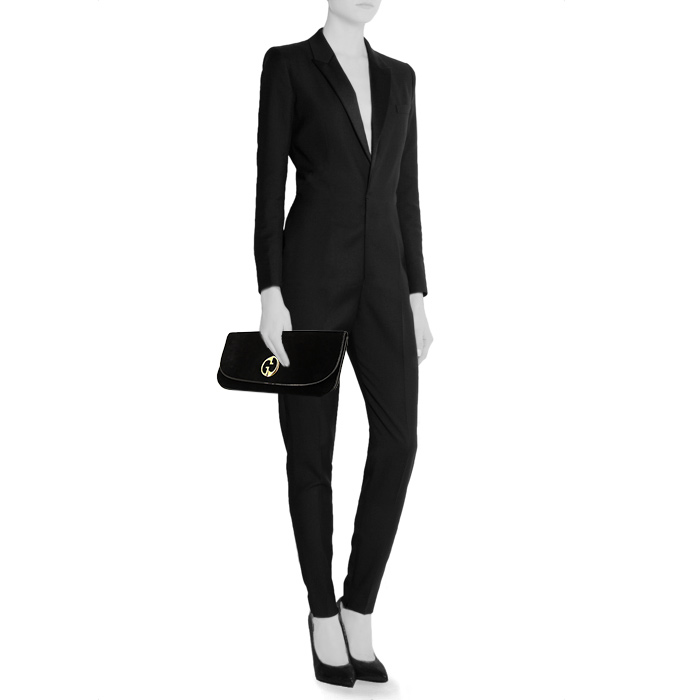 Pochette Gucci 1973 in camoscio nero - Detail D1