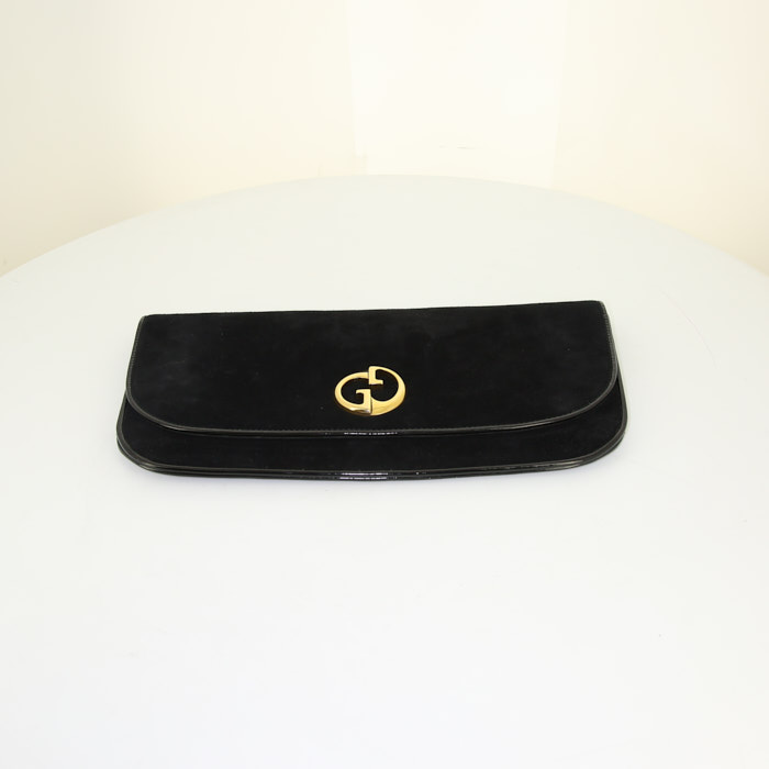Gucci 1973 pouch in black suede - Detail D4