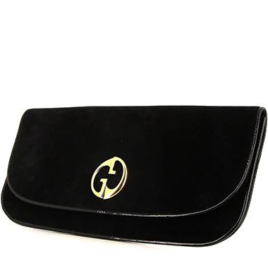 Pochette Gucci 1973 in camoscio nero