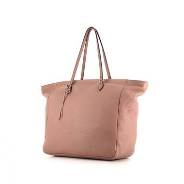 Sac porté épaule ou main Gucci Bree en cuir grainé beige-rosé